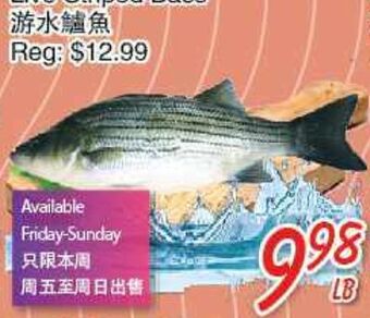 Foody Mart Live striped bass offer