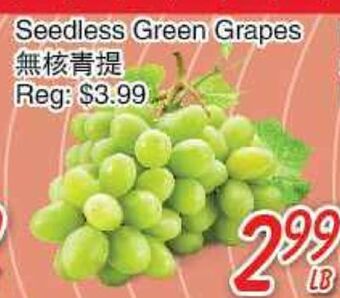 Foody Mart Seedless green grapes offer