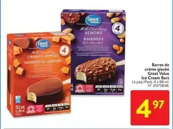 Walmart Great Value Ice Cream Bars Pack. 4 x 88 ml. offer