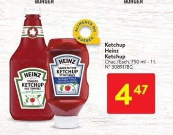 Walmart Heinz Ketchup 750 mL - 1L offer
