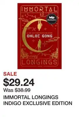 Chapters Indigo Immortal longings indigo exclusive edition offer