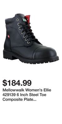 Mark's Mellowwalk women's ellie 429139 6 inch steel toe composite plate electric shock resistant lace up inside zipper safety work b offer