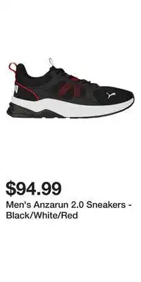 Mark's Men's anzarun 2.0 sneakers - black/white/red offer