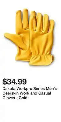 Mark's Dakota workpro series men's deerskin work and casual gloves - gold offer