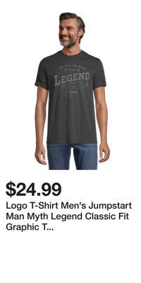 Mark's Logo t-shirt men's jumpstart man myth legend classic fit graphic t shirt offer