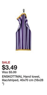 IKEA Enskottmal hand towel, lilac/striped, 40x70 cm (16x28 ) offer