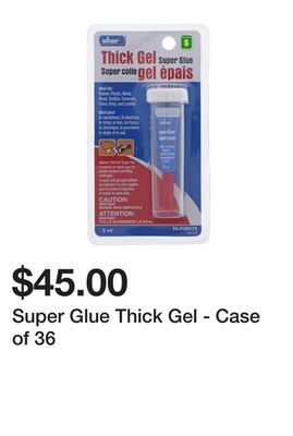 Dollarama Super glue thick gel - case of 36 offer