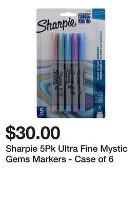 Dollarama Sharpie 5pk ultra fine mystic gems markers - case of 6 offer