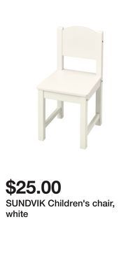 IKEA Sundvik children's chair, white offer