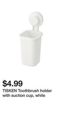 IKEA Tisken toothbrush holder with suction cup, white offer