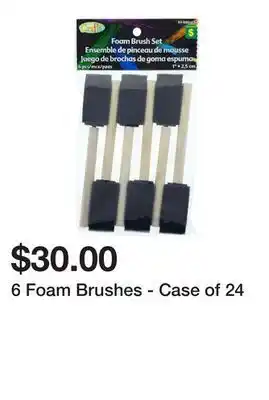 Dollarama 6 foam brushes - case of 24 offer