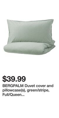 IKEA Bergpalm duvet cover and pillowcase(s), green/stripe, full/queen (double/queen) offer