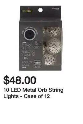 Dollarama 10 led metal orb string lights - case of 12 offer
