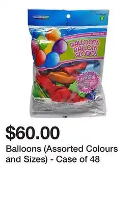 Dollarama Balloons (assorted colours and sizes) - case of 48 offer
