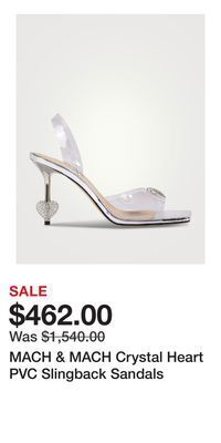 Holt Renfrew Mach & mach crystal heart pvc slingback sandals offer