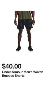 Sport Chek Under armour men's woven emboss shorts offer