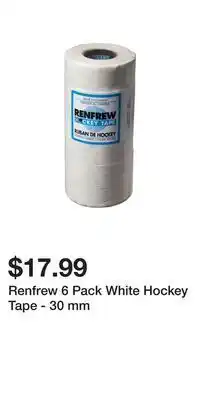 Sport Chek Renfrew 6 pack white hockey tape - 30 mm offer