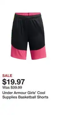 Sport Chek Under armour girls' cool supplies basketball shorts offer