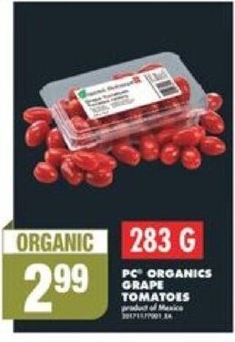 No Frills PC ORGANICS GRAPE TOMATOES offer