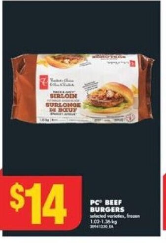 No Frills PC BEEF BURGERS offer
