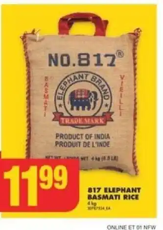 No Frills 817 ELEPHANT BASMATI RICE offer