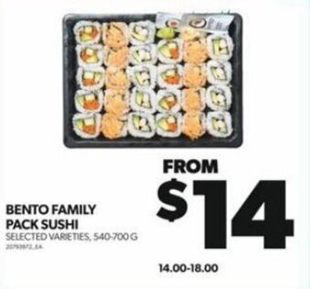 Real Canadian Superstore BENTO FAMILY PACK SUSHI offer