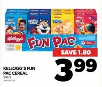 Real Canadian Superstore KELLOGG'S FUN PAC CEREAL 210G offer