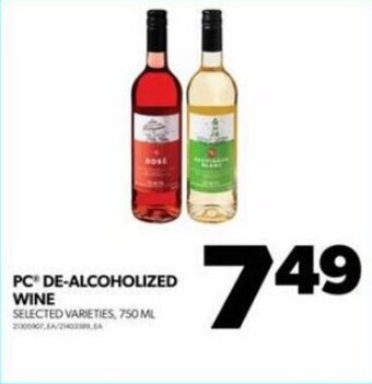 Real Canadian Superstore PC DE-ALCOHOLIZED WINE offer