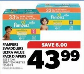 Real Canadian Superstore PAMPERS SWADDLERS ULTRA VALUE PACK DIAPERS offer