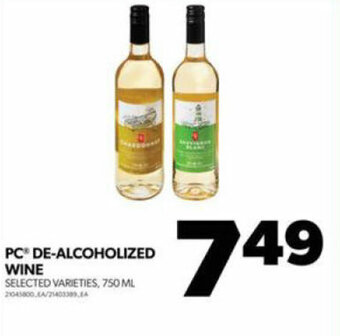 Real Canadian Superstore PC DE-ALCOHOLIZED WINE offer