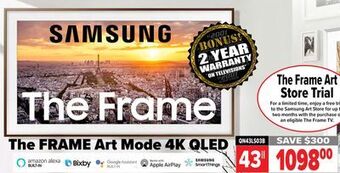 2001 Audio Video Samsung 43 the frame art mode 4k qled offer