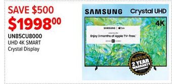 2001 Audio Video Samsung uhd 4k smart crystal display offer