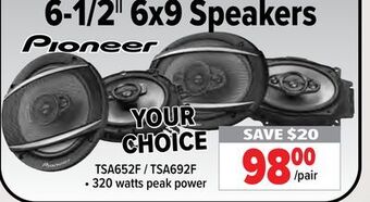 2001 Audio Video Pioneer 6-1/2|| 6x9 speakers offer