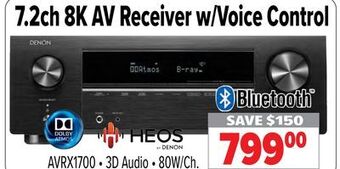 2001 Audio Video Denon 7.2ch 8k av receiver w/voice control offer