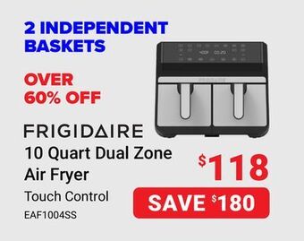 Visions Electronics Frigidaire 10 quart dual zone air fryer offer