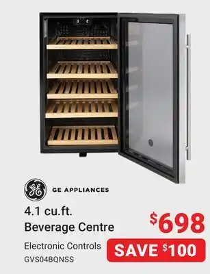 Visions Electronics Ge appliances 4.1 cu.ft. beverage centre offer