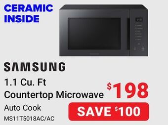 Visions Electronics Samsung 1.1 cu. ft countertop microwave offer