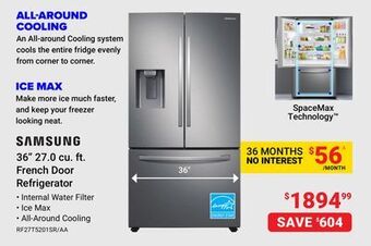 Visions Electronics Samsung 36 27.0 cu. ft. french door refrigerator offer