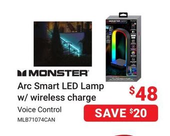 Visions Electronics Monster arc smart led lamp w/wireless charge offer