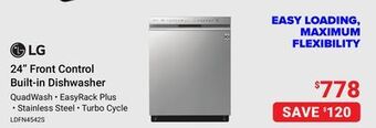 Visions Electronics Lg 24 front control built-in dishwasher offer