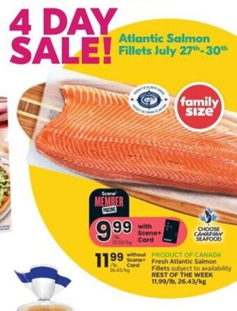 Sobeys Fresh Atlantic Salmon Fillets offer