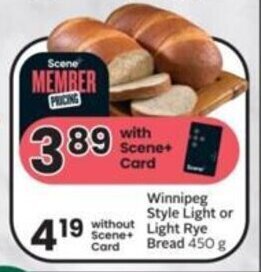 Sobeys Winnipeg Style Light or Light Rye Bread 450 g offer