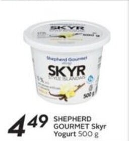 Sobeys SHEPHERD GOURMET Skyr Yogurt 500 g offer