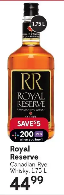 Sobeys Royal Reserve Canadian Rye Whisky, 1.75 L offer