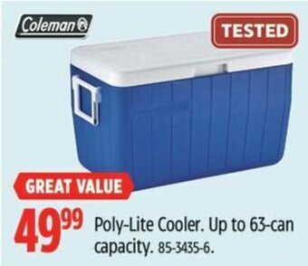 Canadian Tire Poly-Lite Cooler. Up to 63-can capacity. offer