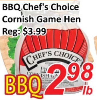 Seasons Foodmart Bbq chef's choice cornish game hen offer