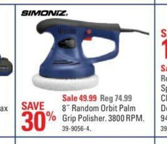 Canadian Tire 8" Random Orbit Palm Grip Polisher offer