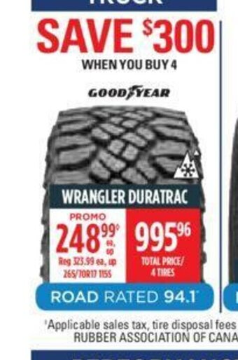 Canadian Tire Wrangler Duratrac offer