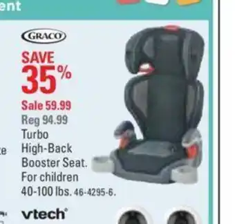 Canadian Tire Turbo High-Back Booster Seat offer