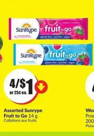 FreshCo Assorted Sunrype Fruit To Go offer